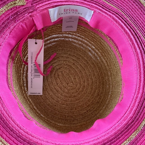 Trina Turk Tuscany Straw Sun Hat Natural Pink OS main image 5